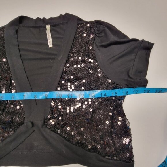 Black Sequin Bolero Size M - Picture 6 of 9